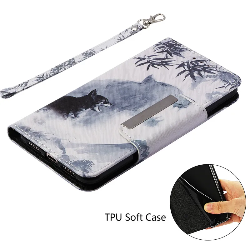 

Wekays For Huawei P20 Lite Nova 3E Case Cute Cartoon Tiger Leather Flip Fundas Case For Huawei P20 Pro P20 Plus Cover Cases P20