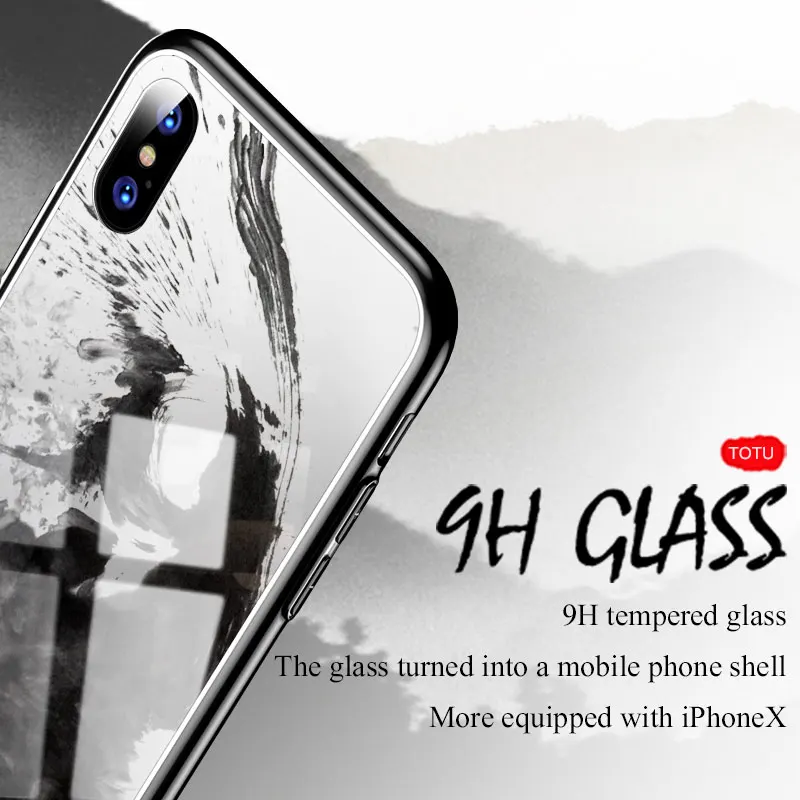 TOTU ультра тонкий жесткий чехол из закаленного стекла для iPhone X Роскошный Ретро