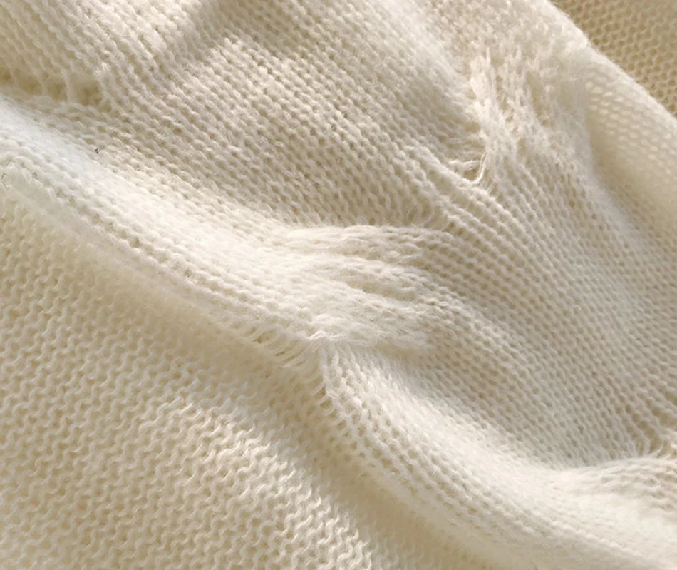 Genayooa Loose Autumn Knitting Sweater Pullovers Women Long Sleeve Ladies Sexy Jumpers Soft Hollow Out Sweater Woman Winter