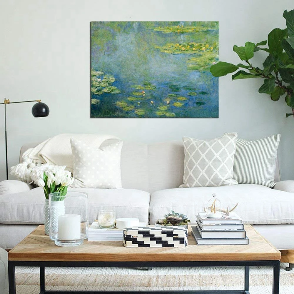 Wall Art жикле печати кувшинки Клод монет большой росписи сад Картина на холсте
