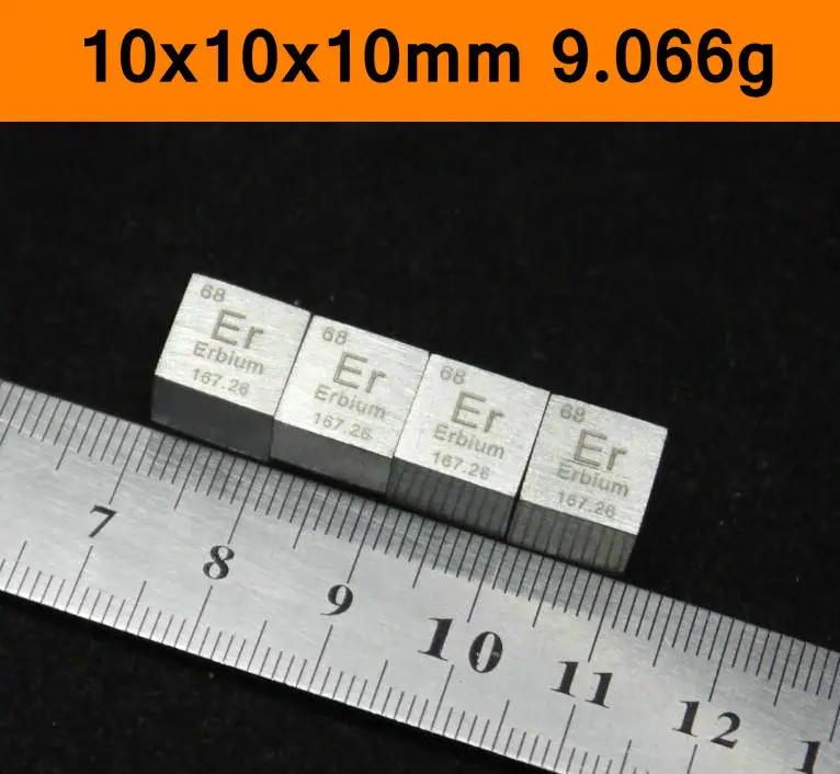 Pure 99.99% Er Erbium Cube Block набор металлических элементов из редкоземельного металла для