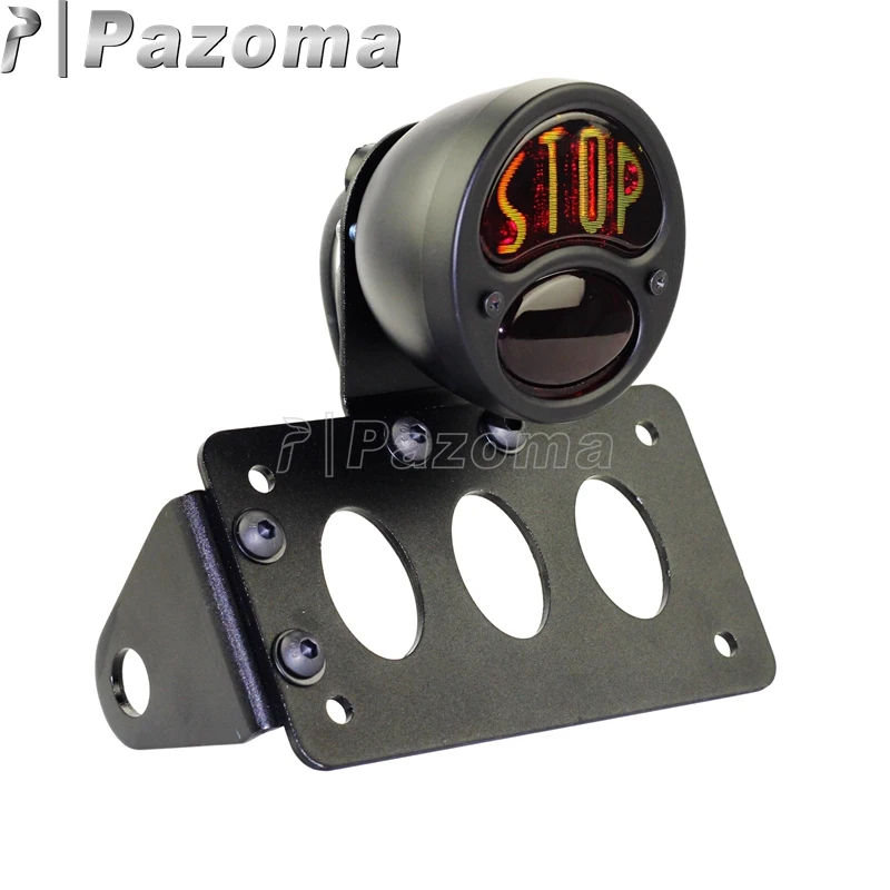 

Мотоциклетный черный «стоп» фонарь с мигающей радиаторной решеткой, задний фонарь 2,6 дюйма, Круглый задний стоп-сигнал для мотоцикла Harley, ос...