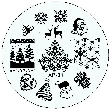 AP-01 1 шт. модный дизайн DIY лак для красоты художественный штамп с изображением для ногтей штамповочные пластины 3D шаблоны для дизайна ногтей трафареты инструменты для маникюра - Цвет: AP-01