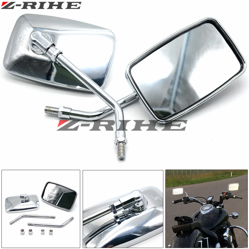 Универсальные мотоциклетные зеркала заднего вида квадратные для Yamaha Suzuki 883 Honda