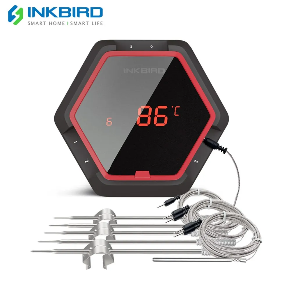 Inkbird 6X 6XS Bluetooth термометр для барбекю с магнитом, печь Термометры для барбекю таймер и сигнализация 6 зондов USB аккумуляторная батарея