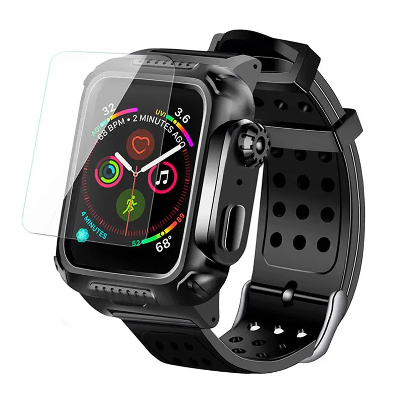 3D 9H Tempered Glass for apple Watch 4 3 2 1 Full Cover Curved Edge Screen Protector 38mm 40mm 42mm 44mm Apple | Электроника