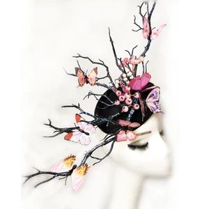Женский головной убор, мини-головной убор ручной работы, головной убор в готическом стиле с рогами, бабочками, ветками дерева, аксессуары для волос