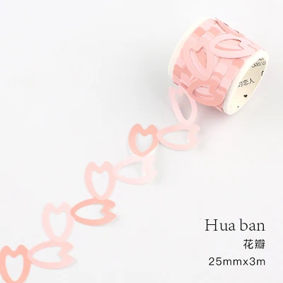 hua ban Kawaii розовая полая Сакура васи лента декоративная клейкая лента пуля журнал Скрапбукинг DIY Наклейка - Цвет: hua ban