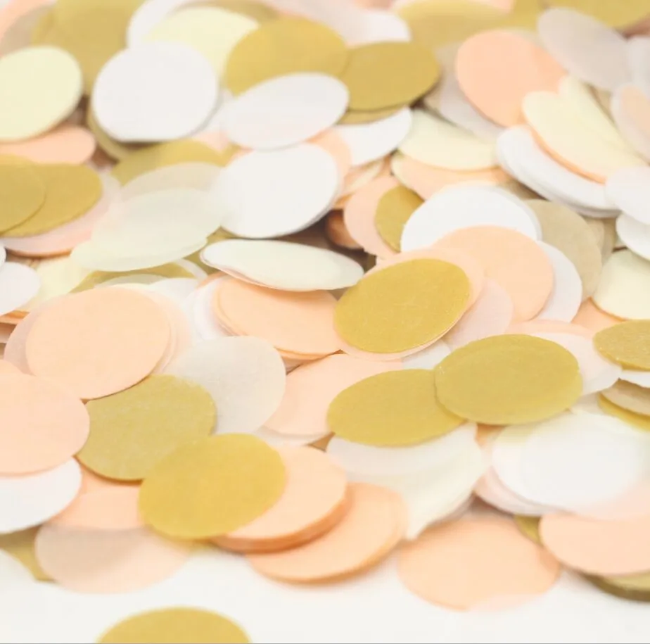 (5000 штук/пакет) персиковый цвет слоновой кости золотой 1 дюйм круглый Конфетти Для