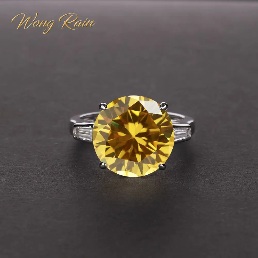 Wong Rain Vintage 100% 925 Настоящее серебро цитрин драгоценный камень свадебное