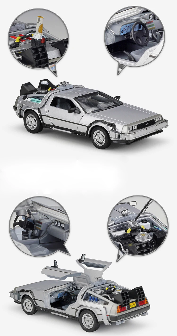 WELLY 1:24 литая под давлением модель автомобиля DMC-12 Delorean машина времени Назад в будущее автомобили игрушки металлические игрушки автомобили Коллекция подарков