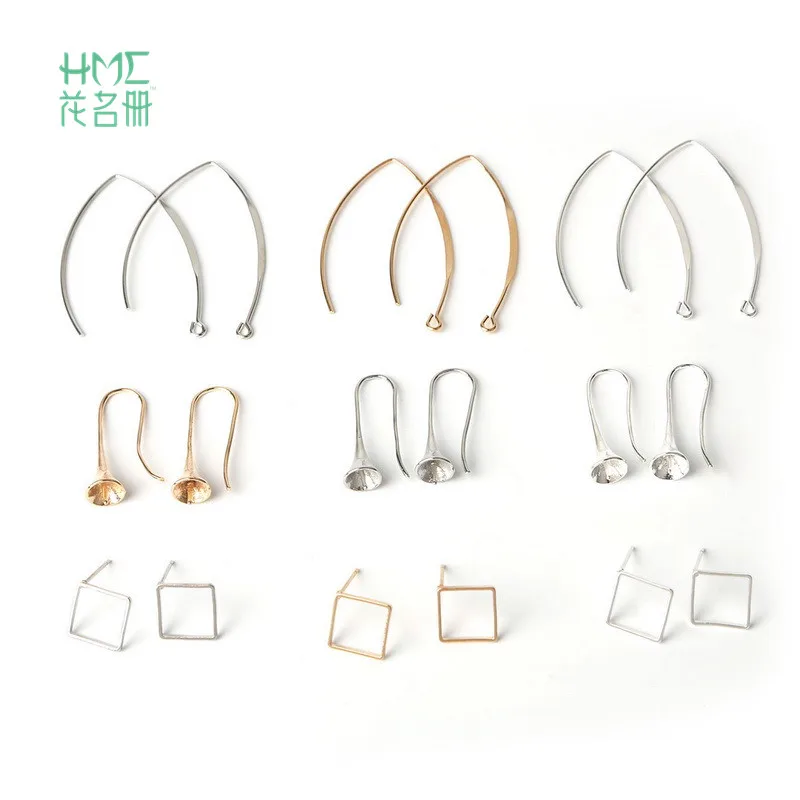 6-20 шт. античные золотые/серебряные/Родиевые медные серьги-гвоздики V-образные