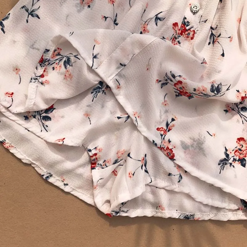 Женские комбинезоны новинка лето геометрический узор винтажный цветочный принт Комбинезоны женские пляжное Бохо нарядное комбинезон шорты
