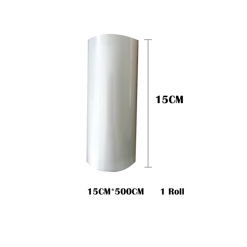 15cmX500cm 1roll AGASHE Бытовая Вакуумная сумка для хранения пищевых продуктов, упаковочная машина, вакуумный упаковщик, пакеты для пищевых продуктов, пакеты для хранения продуктов питания, 1 рулон - Цвет: 15cmX500cm 1roll
