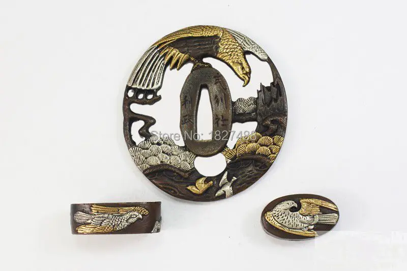 TFK033 самурайский Катана Орел и сосна TSUBA фучи Кашира фитинги для DIY | Дом сад