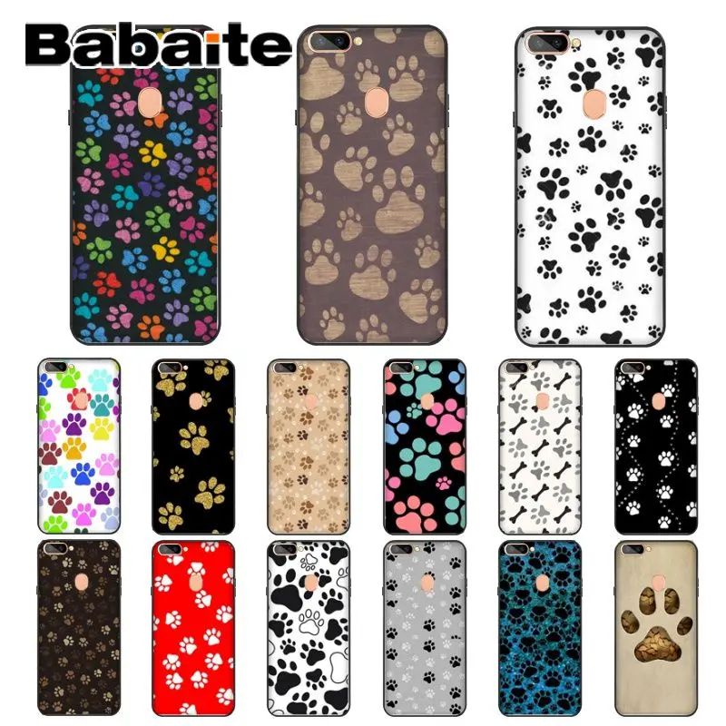 Мягкий силиконовый черный чехол для телефона Babaite Dog Paw из ТПУ OPPO R15 Mirror Dream R11S Plus R11