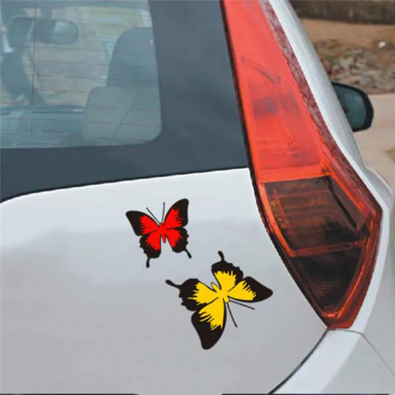 Автомобильные наклейки в виде бабочки стильные светоотражающие на крышку