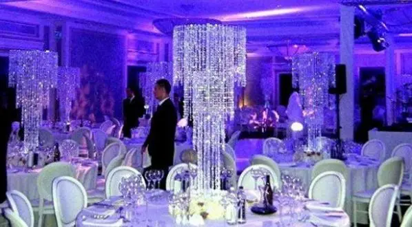 

Free shipping Acrylic Crystal Wedding Centerpiece / Table Centerpiece 80cm Tall by 35cm Diameter 5-Tier Wedding Decoration