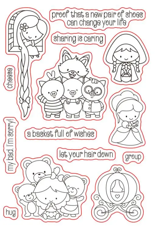 Прозрачный силиконовый штамп принцессы с длинными волосами/печать для сделай