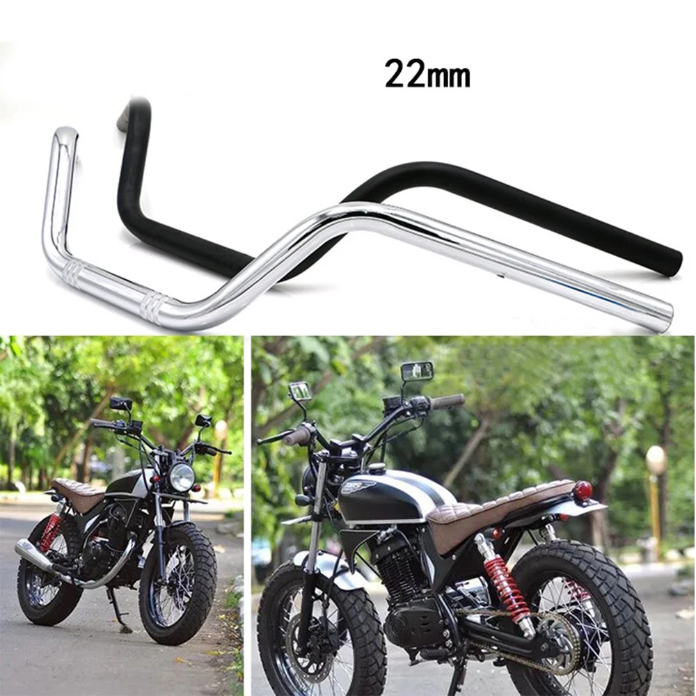 7/" 22 мм руль мотоцикла алюминиевая ручка винтажная для Honda CB125S CB200 CG мото скутер Ретро Черные Антикоррозийные аксессуары