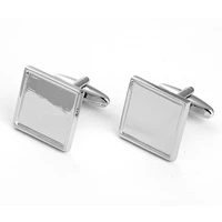 square cufflinks blank silver plated cufflinks blanks setting match 16mm 15 7mm cabochon wholesalebest sale