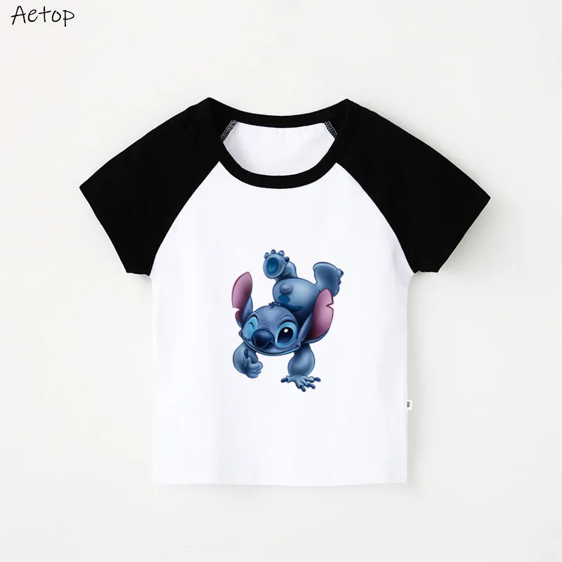 Футболка с героями мультфильмов детская футболка Lilo одежда для малышей рисунком
