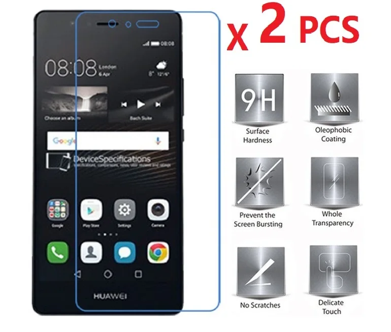 2 шт. для huawei P9 облегченное Закаленное стекло протектор экрана Lite 2.5D 0 26 мм 9H Защита