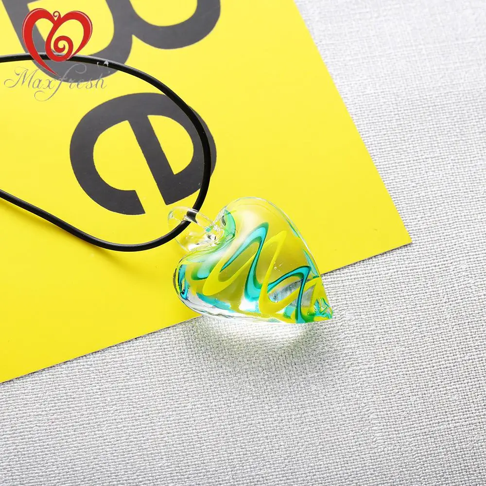 Maxfresh этнических сердце Стекло кулон Цепочки и ожерелья s Для женщин|Ожерелья с