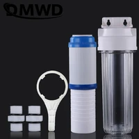 dmwd 10 inches pre filter pp cotton explosion proof transparent bottle water purifier softener activated carbon filter cartridge