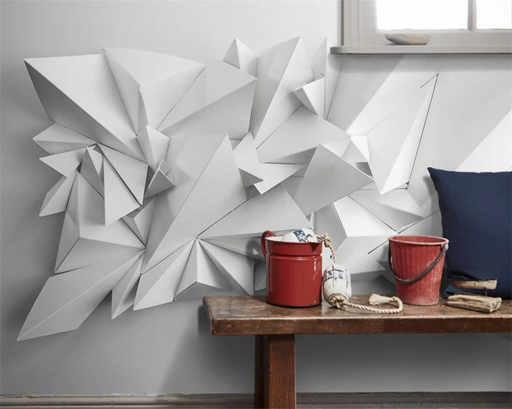 3D фотообои Beibehang современный простой домашний декор треугольные фоновые обои для