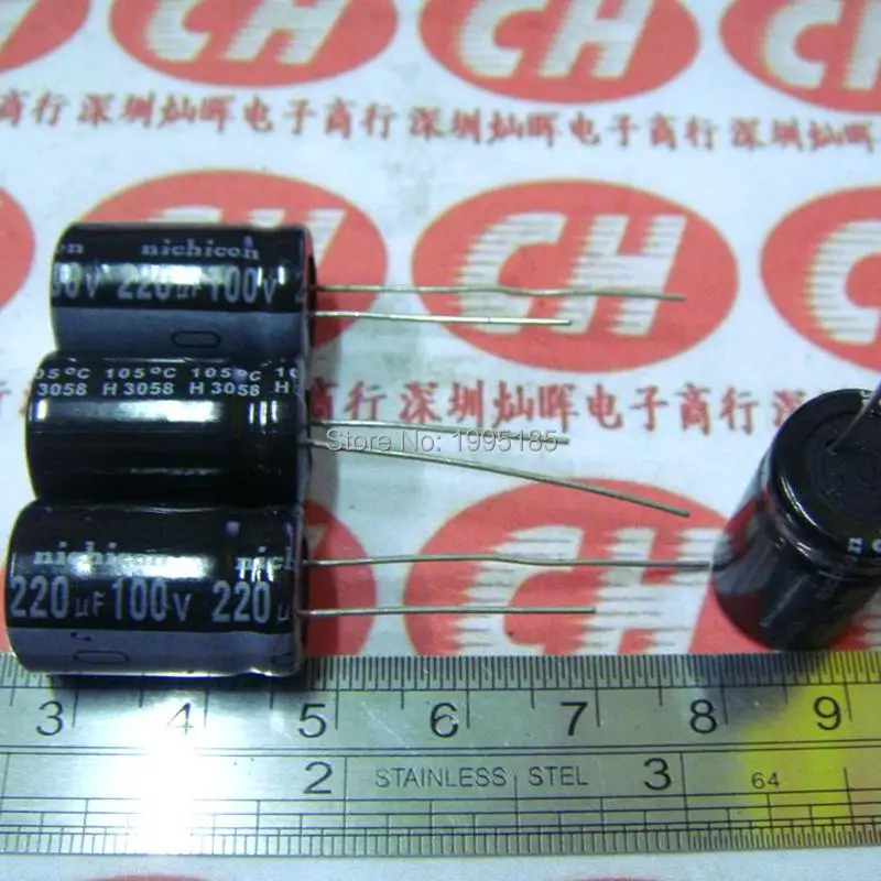 

10pcs Aluminum Electrolytic Capacitor 220uf 100v 13*20 Electrolytic Capacitor