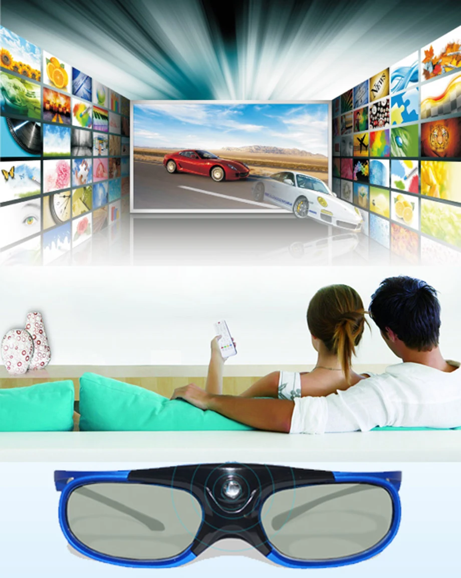 Smartldea перезаряжаемые DLP link активные затворы 3D очки для всех dlp 3D готовых проектора, разнообразные брендовые проектор