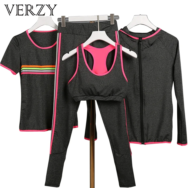 2017 новый эластичный костюм для женщин спортивная одежда женщинспортивный 4 шт.