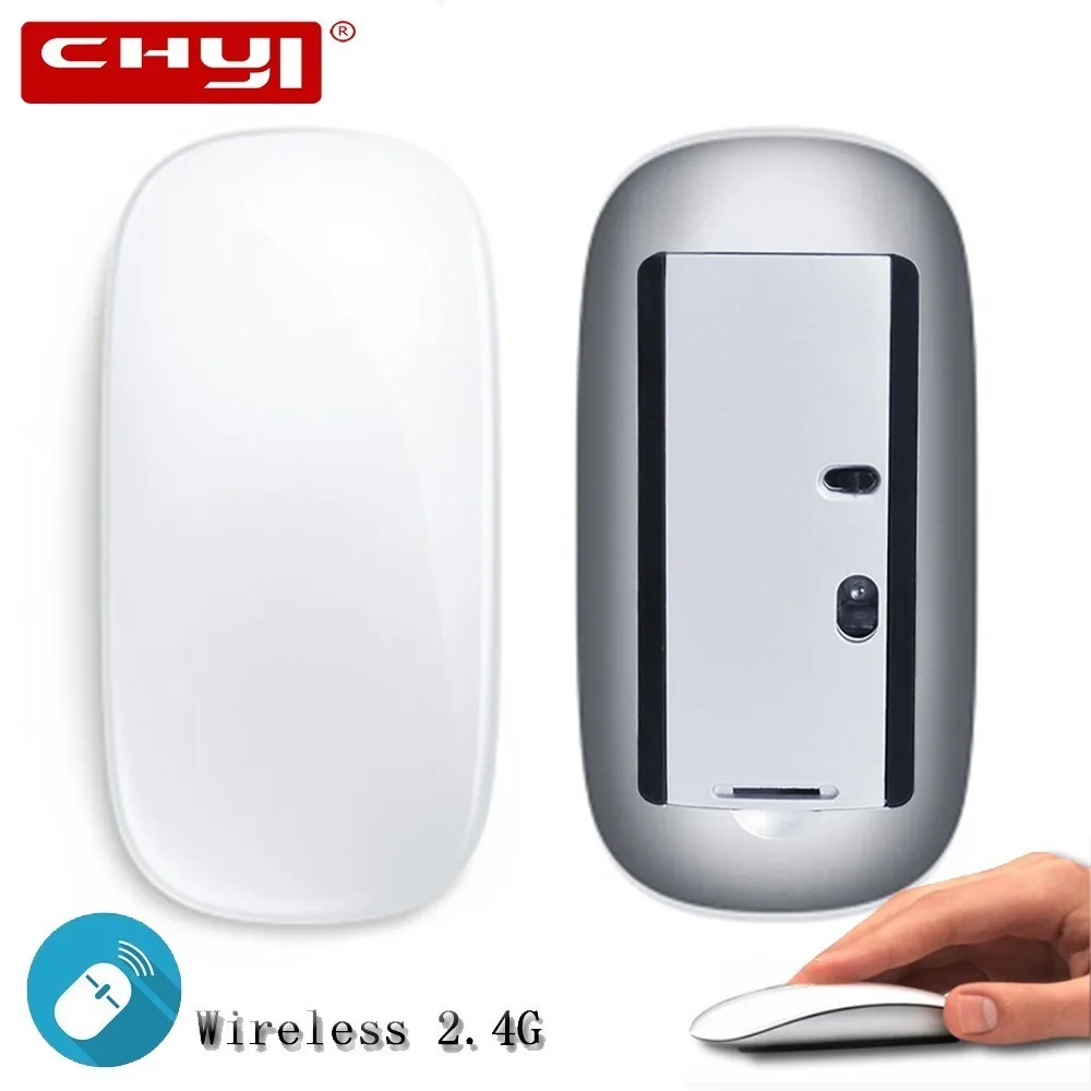 CHYI Wireless Magic Mouse Sem Fio Touch Scroll Slim Optical USB Computer Mice Ultra Thin Mouse For Mac Apple Laptop Notebook