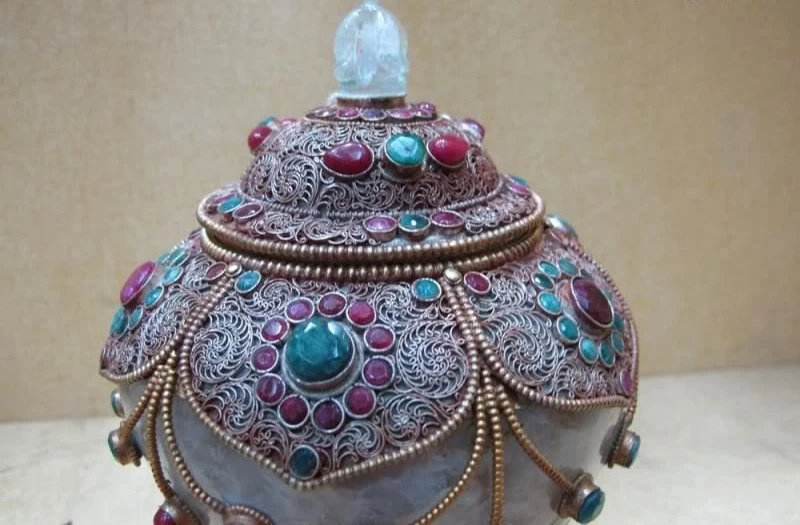 Непальский буддизм серебро инкрустация Рубин берилл - Цена: 62 305,83 руб.