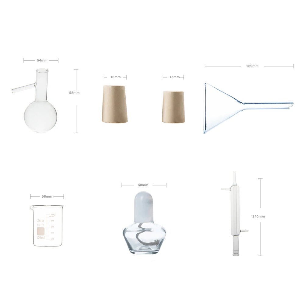 11 шт. небольшая лабораторная Стекло экстракции эфирного масла дистилляционный