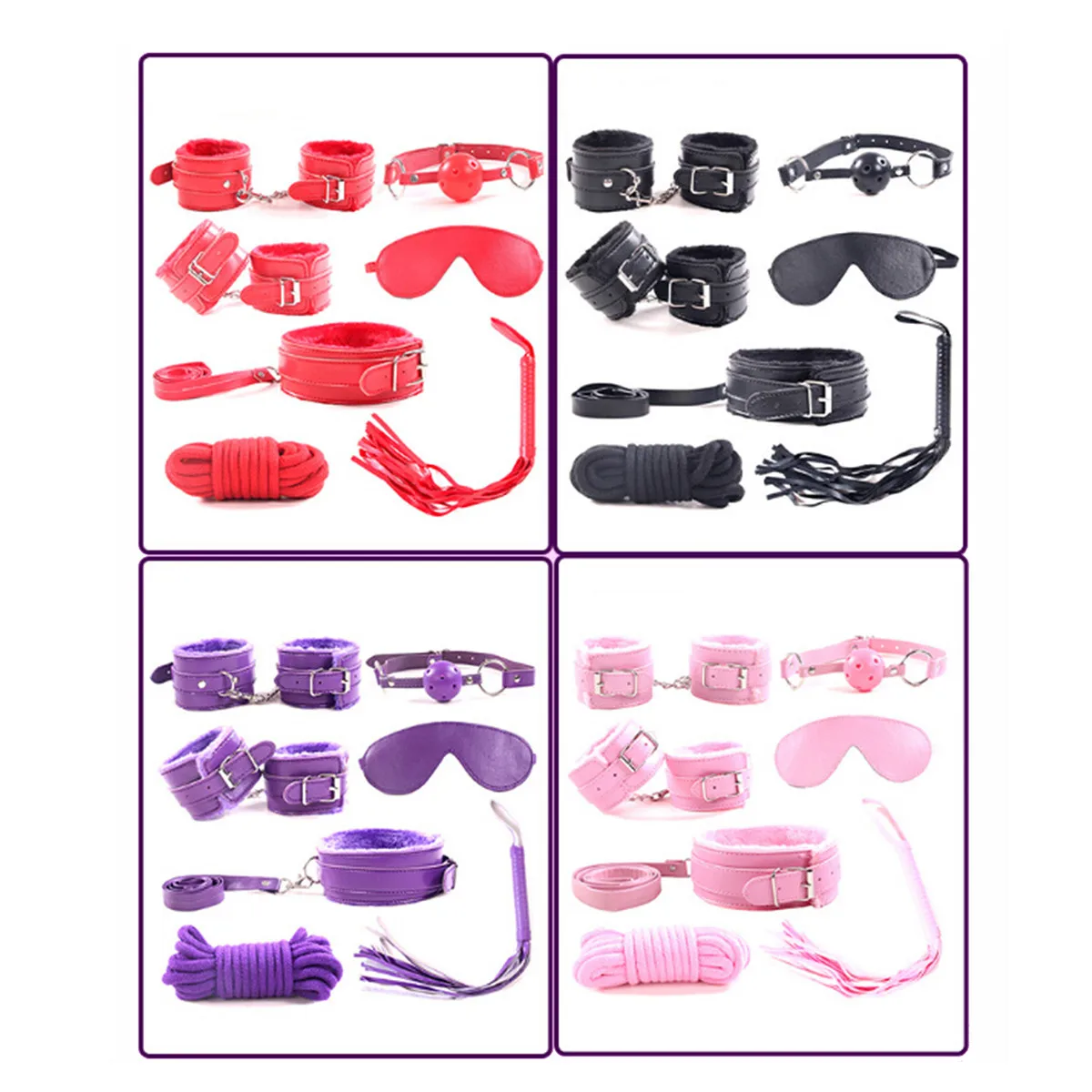 FAAK 11 шт. наручники кнут прищепка для соски завязанные глаза рот кляп взрослых