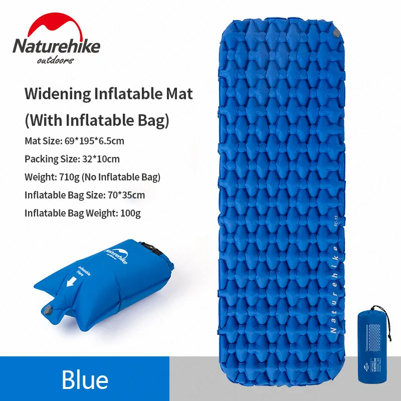 Widen Set-Blue Naturehike походный коврик открытый портативный Надувной Спальный коврик легкий для одного человека надувной коврик палатка спальный коврик - Цвет: Widen Set-Blue