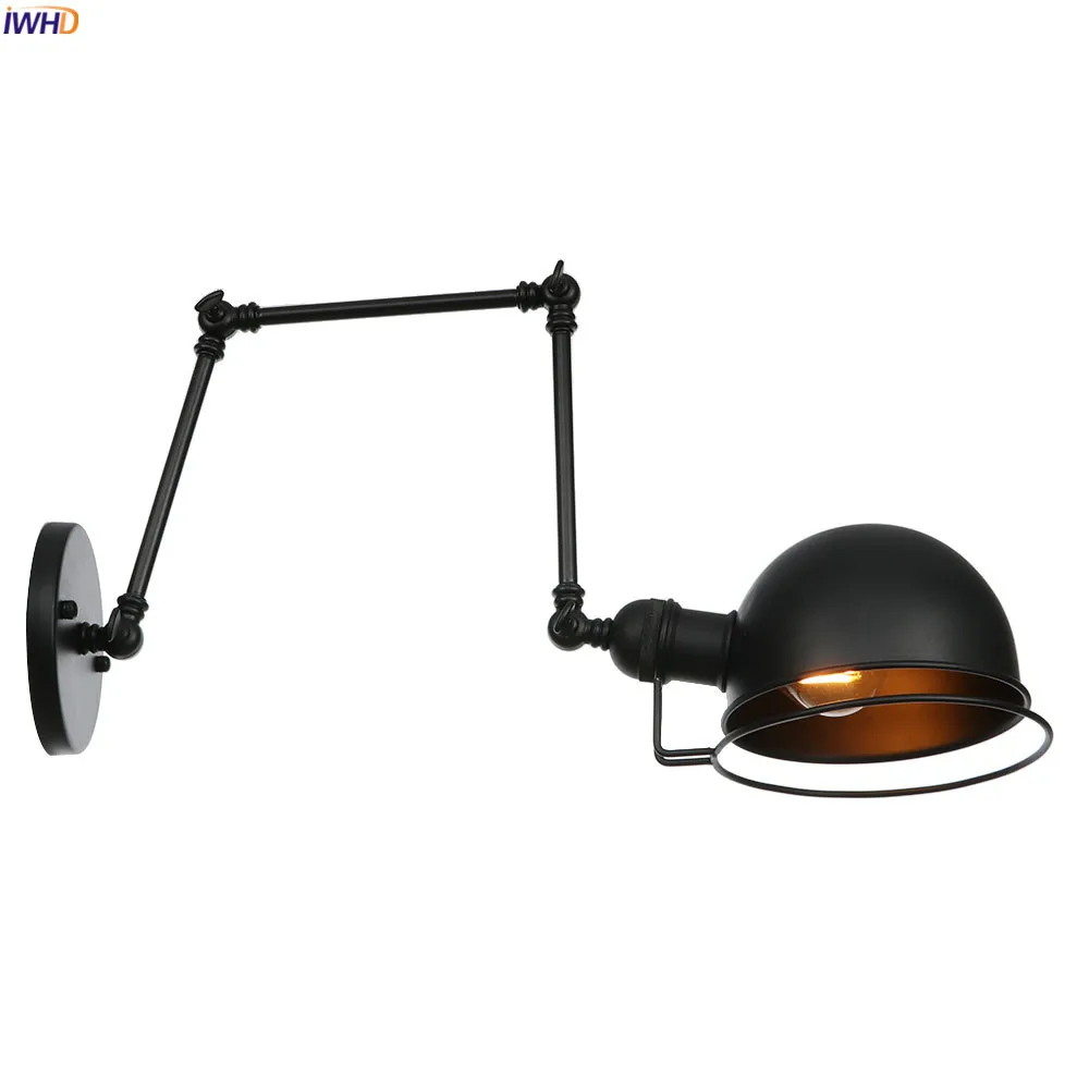 IWHD скандинавский стиль ретро черные Настенные светильники для спальни рядом с