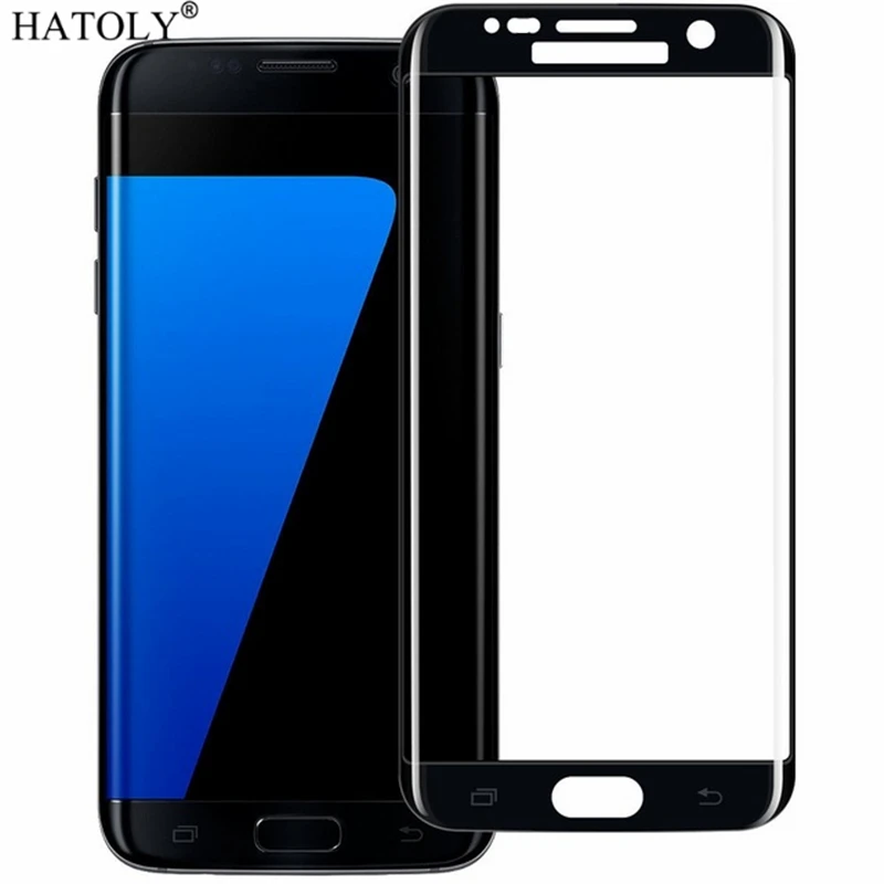 Закаленное 3d стекло с изогнутыми краями для Samsung Galaxy S7 Edge полное клеевое Защитное