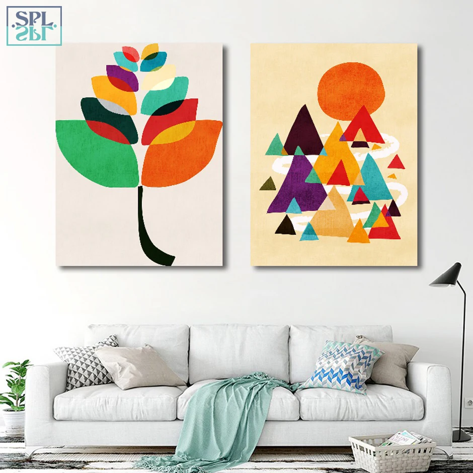 SPLSPL милое мультяшное цветное дерево для детской комнаты декор абстрактная