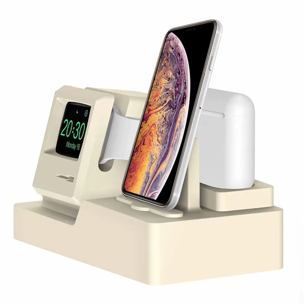 Силикагель зарядное устройство смарт-часов стенд 3 в 1 для iphone airpods Apple Watch, док-станция для зарядки зарядное устройство для Apple Watch Series