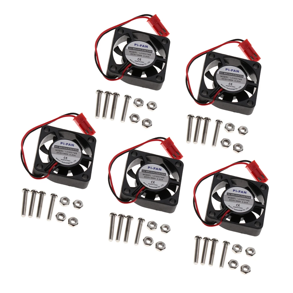 5x DC Бесщеточный мини кулер для компьютера вентилятор 5V 0.2A процессора малины