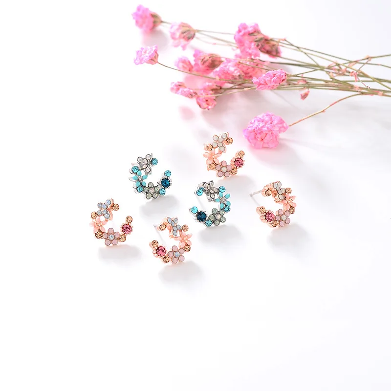 Круглые геометрические серьги DoreenBeads цветные эмалированные Серьги-пусеты в виде