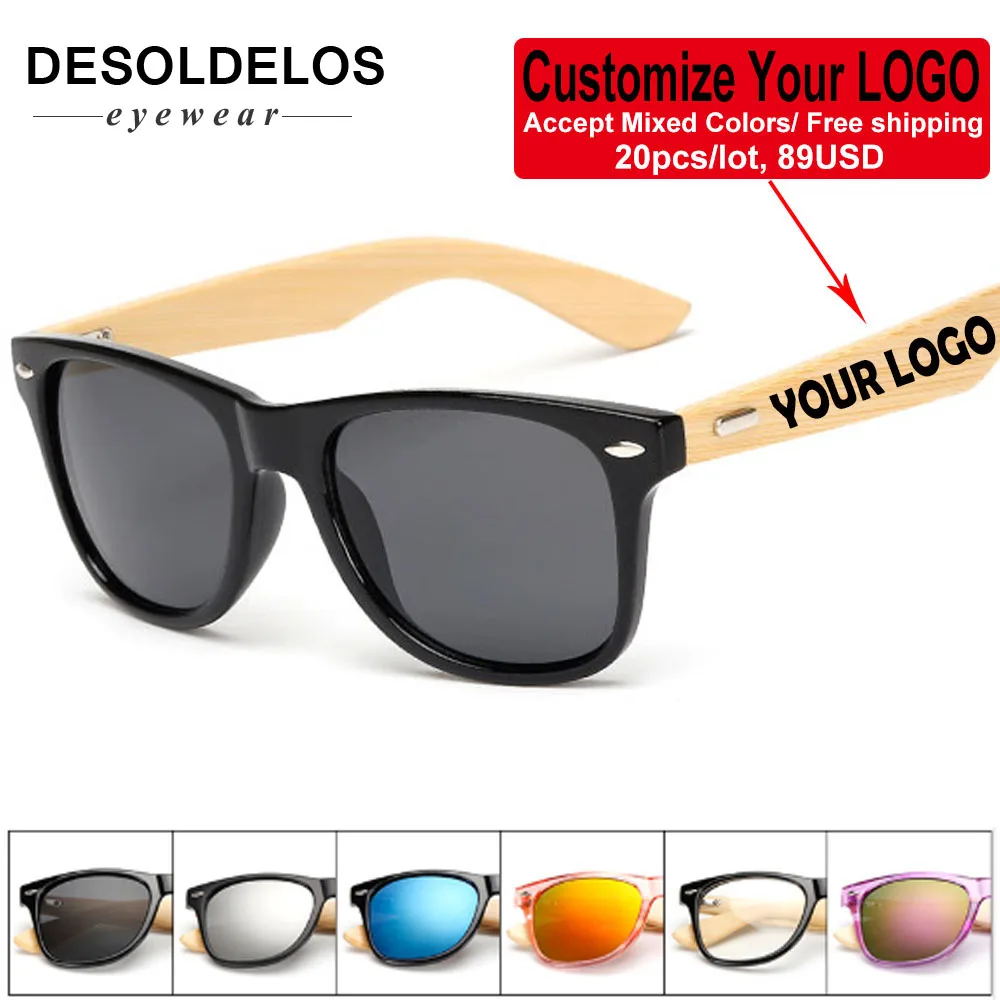 Бамбуковые солнцезащитные очки с логотипом на заказ Мужские деревянные