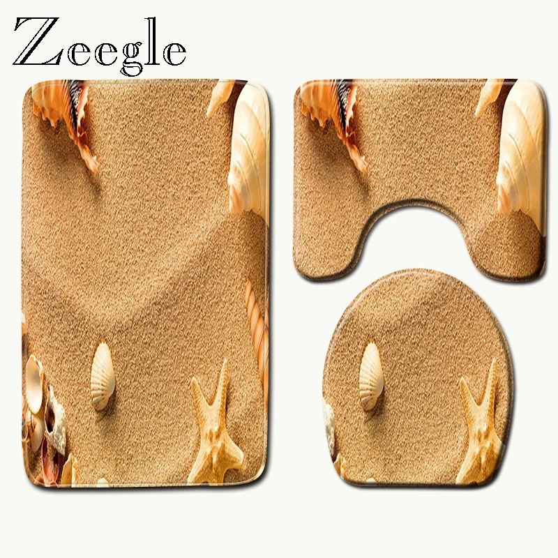 

Zeegle Microfiber Rug Bath Mats Bathroom Floor Mat Pedestal Rug Lid Toilet Cover Bath Mat Carpet Non slip Quick Dry Mat