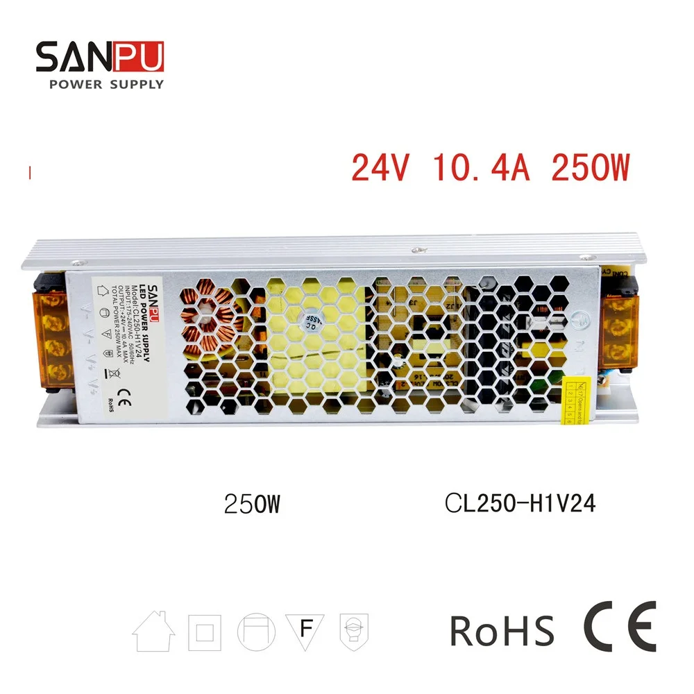 

IWHD Switching LED 24V Power Supply 24V 250W 10.4A Electronic Lighting Transformers LED Driver Adapter 220V To 24V