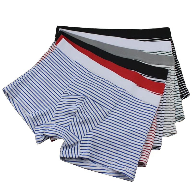 6 pieces/ lot 100% cotton new Masculina men's sexy striped print underwear breathable boxer Boxers Underpants | Мужская одежда