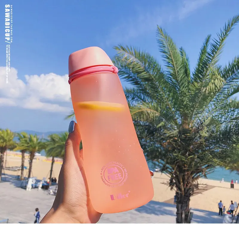 color-3 Спортивная бутылка для воды многоразовая бутылка для воды BPA-Free пластиковая Спортивная фляга для путешествующих герметичная для спортзала кемпинга и езды на велосипеде - Цвет: color-3