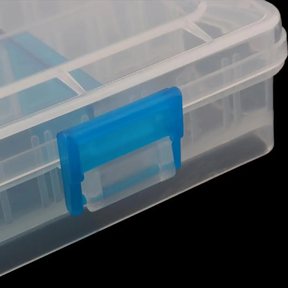 

24.5 x 17.5 x 3.7cm Portable Compartments Fishing Tackle Box for Fishing Hook Swivel Ring Lures and Accessories Storage Case